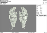 Wings Embroidery File 6 sizes