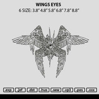 Wings Eyes Embroidery File 6 sizes