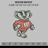 Wiscon Mascot Embroidery File 6 sizes