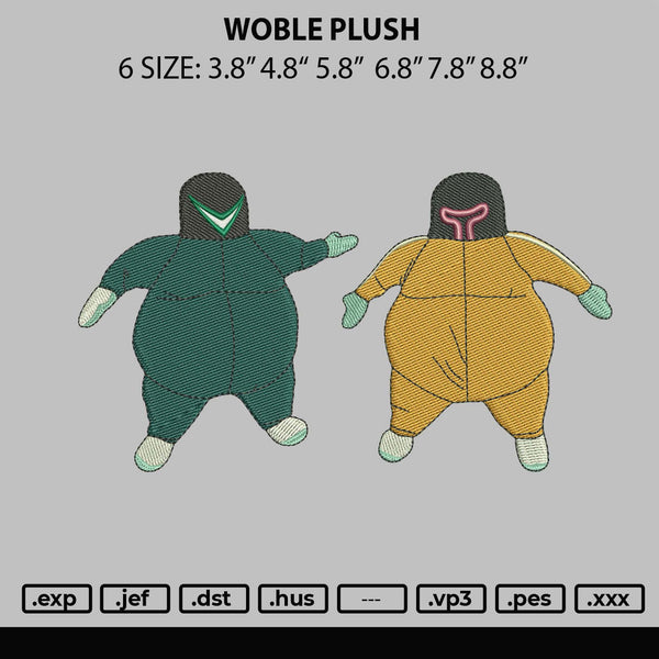 Wobe Plush Embroidery File 6 sizes