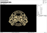 Wolves C Embroidery File 6 sizes