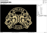 Wolves C Embroidery File 6 sizes