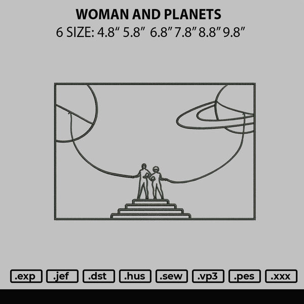 Women And Planets Embroidery File 6 sizes