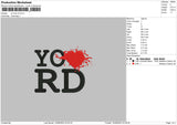 Yo Love Rd Embroidery File 6 sizes