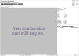 Be Nice Puff Embroidery File 6 sizes