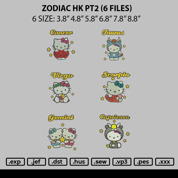 Zodiac Hk Pt2 Embroidery 6 Files