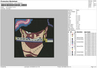 Zoro Square V1 Embroidery File 6 sizes