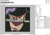 Zoro Square V1 Embroidery File 6 sizes