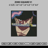 Zoro Square V1 Embroidery File 6 sizes