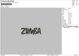 Zumba Text Embroidery File 6 sizes