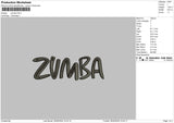 Zumba Text Embroidery File 6 sizes